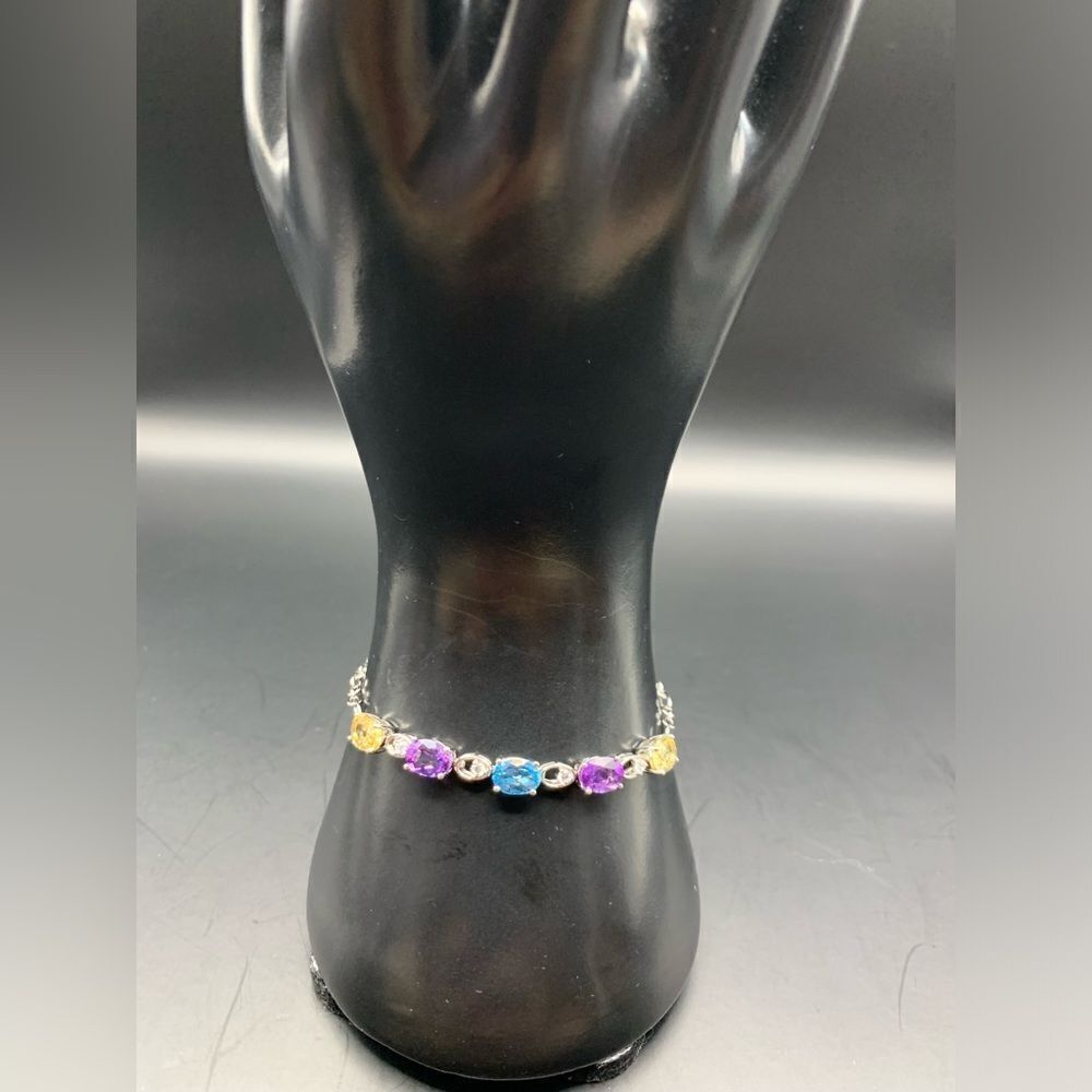 18k White Gold Plated 925 Sterling Silver Bracelet